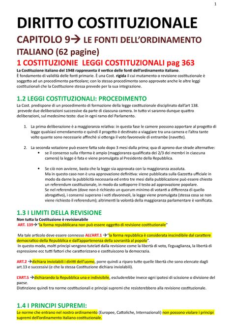 Capitolo 9 Le Fonti Dell Ord It Lo St Pag 13 DIRITTO COSTITUZIONALE