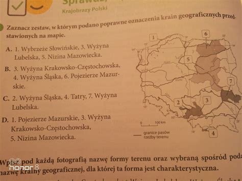 Zaznacz zestaw w którym podano poprawne oznaczenia krain