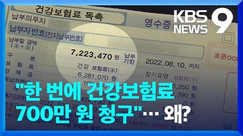 “건강보험료가 한 번에 700만 원”지역가입자 관리 ‘구멍 Kbs 20220821 Youtube