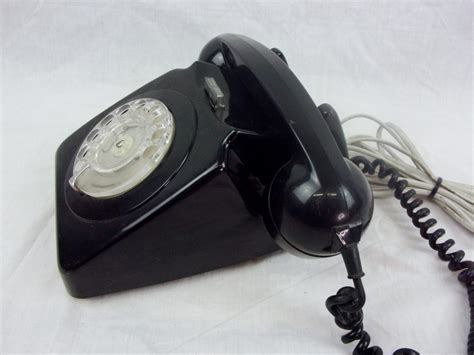 C1971 Black Plastic GPO 746F SPK 71 1 Rotary Telephone Sally Antiques