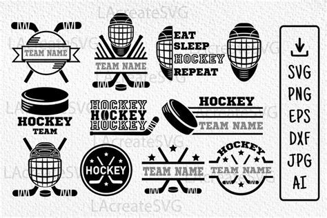 Ice Hockey Bundle 11 designs, Sport Hockey team logo SVG PNG