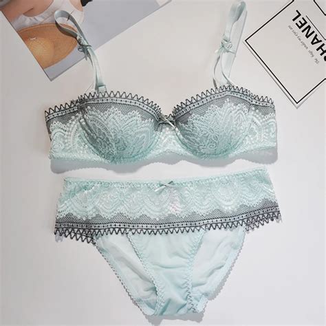 Oranriting Sexy Lingerie Set Soft Half Cup Women Underwear Thin Push Up Lace Bra Briefs 70 85