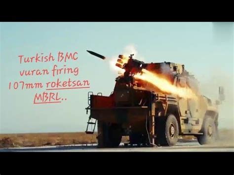 Turkish 44 BMC Vuran Test Fires 107 Mm Roketsan MBRL Armoured