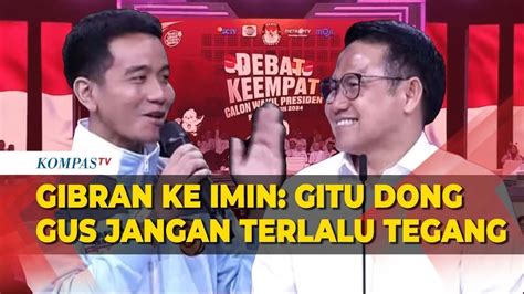 Momen Gibran Minta Muhaimin Tak Tegang Saat Debat Cawapres Gitu Dong