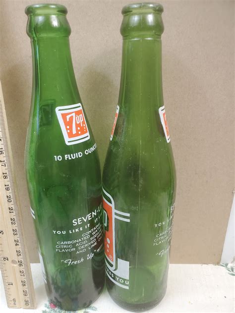 Vintage 7up Pop Bottles Old Seven Up Pop Bottles Old Etsy