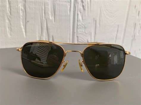 Vintage AMERICAN OPTICAL AO 110 12K GF 5 1 2 Gold Aviator Sunglasses