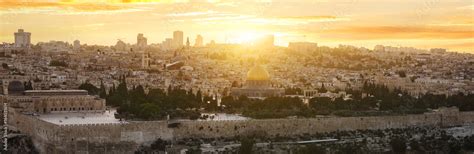 jerusalem city by sunset Stock Photo | Adobe Stock