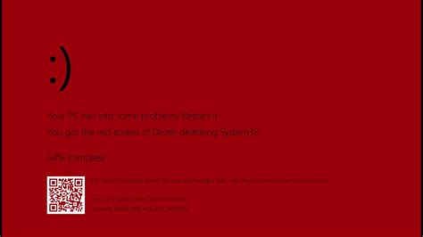 Windows Red Screen Of Death Youtube