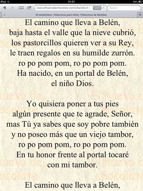 El Tamborilero Villancicos Letra