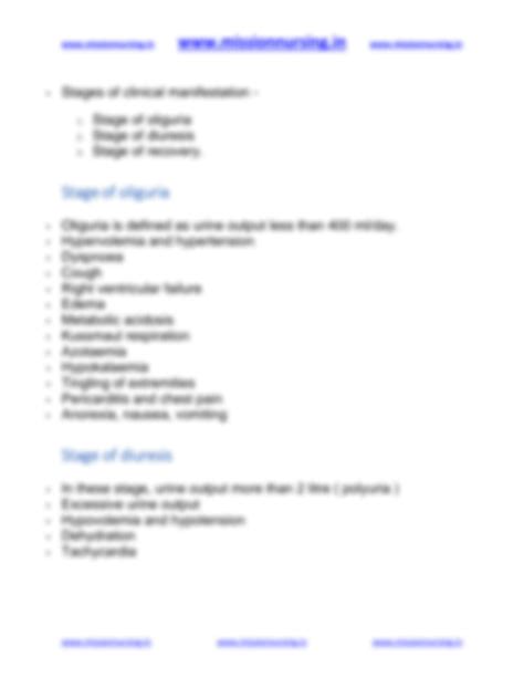 SOLUTION: Acute kidney injury symptoms causes treatment nursing