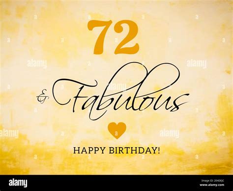 72nd birthday card wishes illustration Stock Photo - Alamy