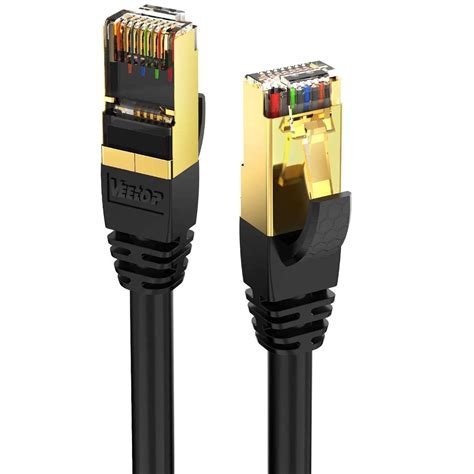 15m 49ft CAT8 Ethernet Cable Veetop 40Gbps 2000Mhz High Speed Gigabit