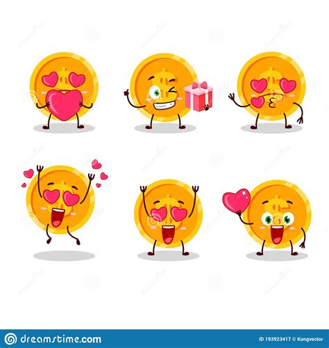 Munt Tekenfilm Met Liefde Voor Schattig Emoticon Vector Illustratie