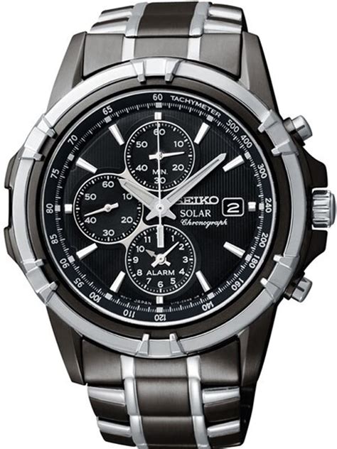 Seiko Solar Powered Chronograph Alarm Watch With 44mm Two Tone