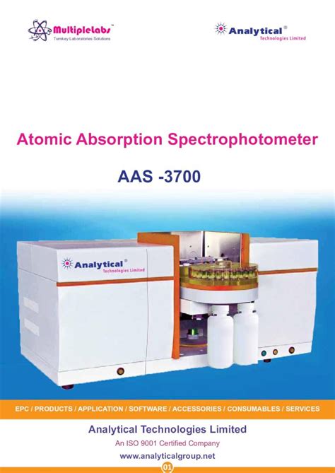 PDF Atomic Absorption Spectrophotometer AAS 3700 Analysis By PC And