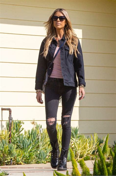 Christina Anstead in a Black Denim Was Spotted in Orange County 02/10 ...