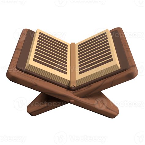 Islamic Holy Quran Book With Stand Icon Holy Quran Ramadan Icon 3d