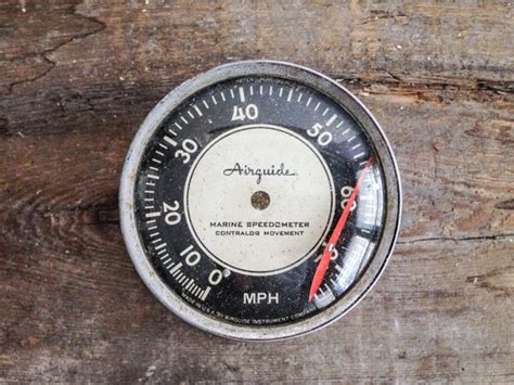 Vintage Airguide Marine Speedometer Gauge Industrial Decor