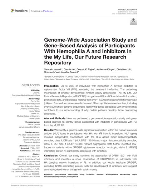 Pdf Genome Wide Association Study And Gene Based Analysis Of