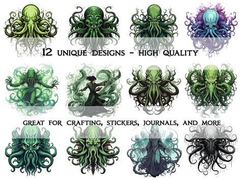 12 Eldritch Horror Cthulhu Clipart Pngs Lovecraft HP Lovecraft Weird