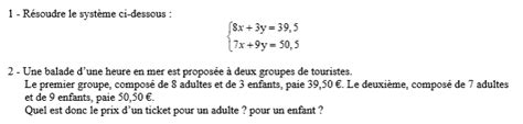 Exercices Corrig S R Solution Par Combinaison