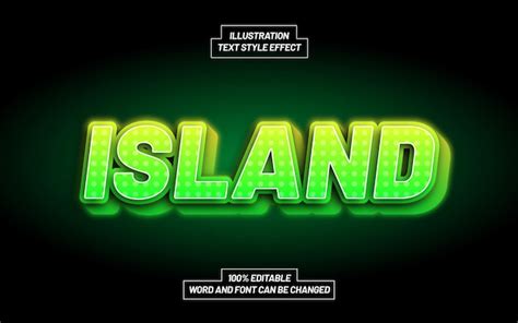 Premium Vector Island 3D Bold Text Style Effect