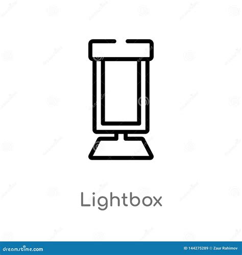 Icono Del Vector Del Lightbox Del Esquema L Nea Simple Negra Aislada