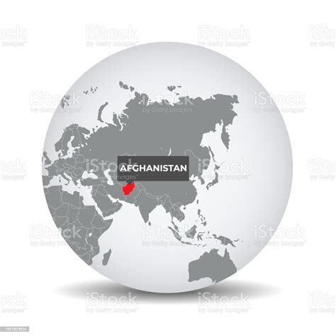 Carte Du Globe Mondial Avec Lidentification De Lafghanistan Vecteurs