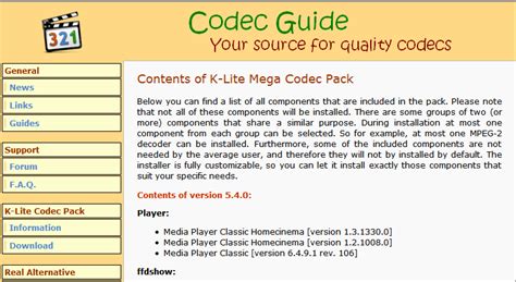 K-Lite Codec Pack Update 18.9.0 free download - Software reviews ...