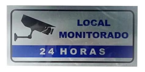 Kit 3 Placas De Alumínio Resistente Local Monitorado 24H Loja Mix Rp