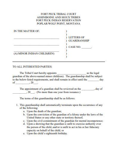 Legal Guardianship Letter Free Examples Format Sample Examples