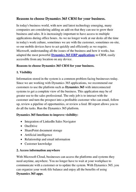 PPT Reasons To Choose Dynamics 365 CRM For Your Business PowerPoint