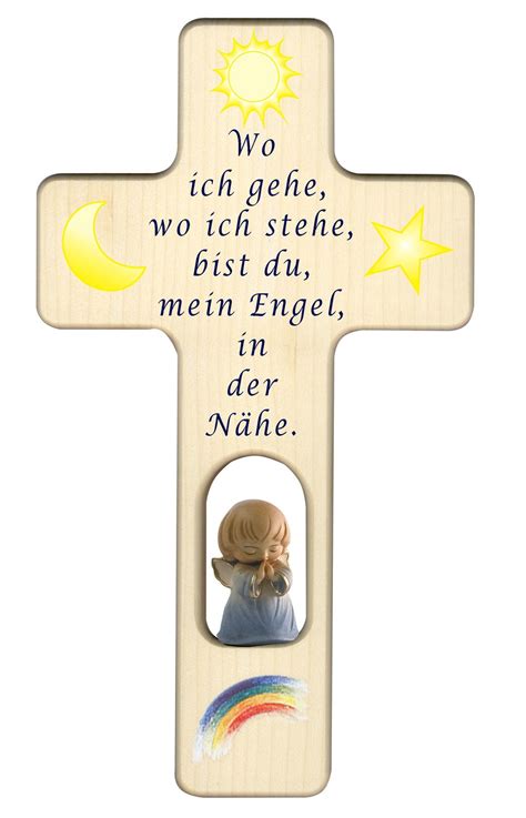 Kreuz F R Kinder Schutzengel Gebet Taufe Baby Engel Blau Kruzifix