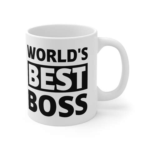 Worlds Best Boss Mug 11oz Espresso Cups Cute Coffee Etsy