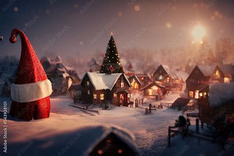 North Pole Village Stock Illustration Adobe Stock