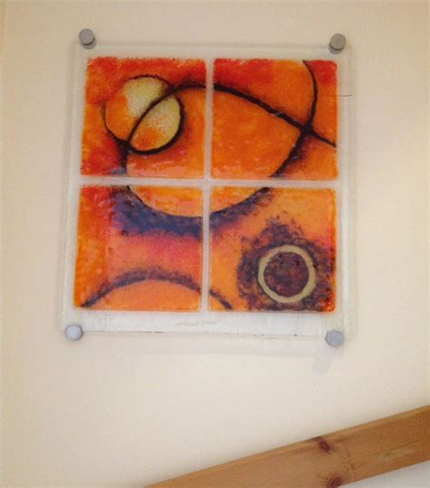 Fused Glass Orange Abstract By S Walsh Sarah And Mart S Art Fused Glass Sarah Orange Abstract