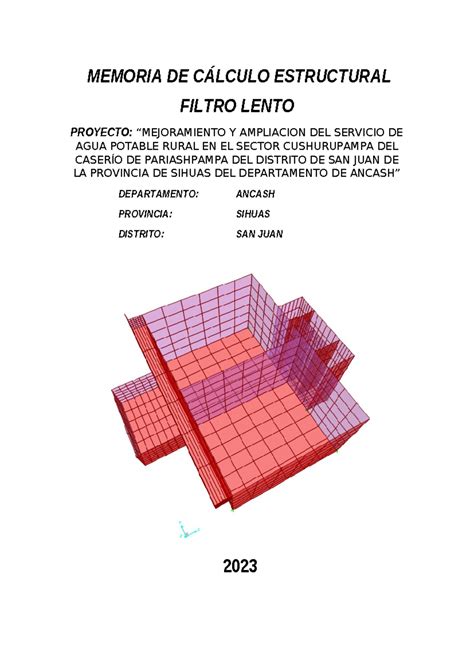 Memoria DE Calculo Estructural Filtro Lento MEMORIA DE CÁLCULO