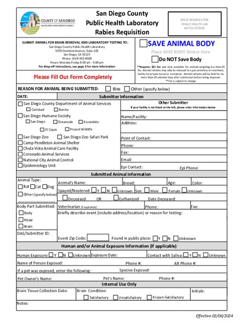 Fillable Online Rabies Diagnostic Requisition Form Fax Email Print