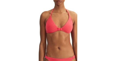 Polo Ralph Lauren Logo Triangle Bikini Top In Pink Lyst