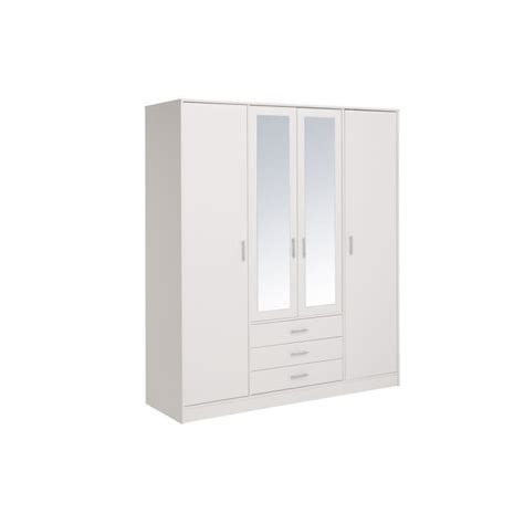 Armoire 4 Portes 3 Tiroirs Blanc Eternal Achatvente Armoire De