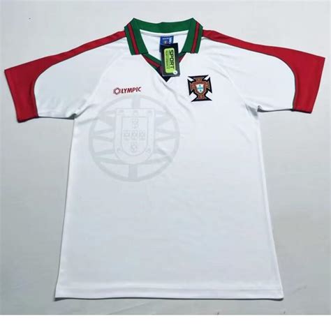 Retro Portugal Away Soccer Jersey Model Portugal