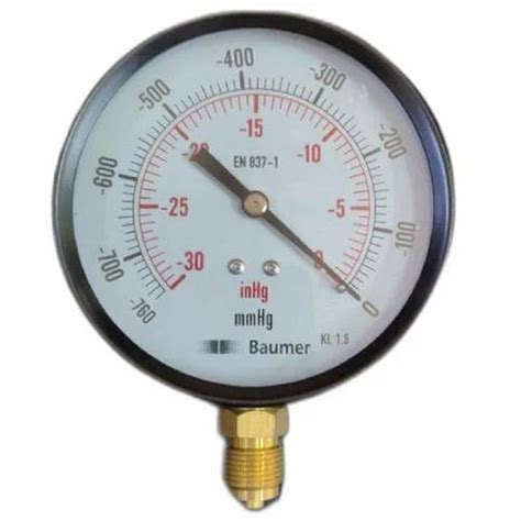 Inch Mm Baumer Mild Steel Vaccume Pressure Gauge Up To Inhg