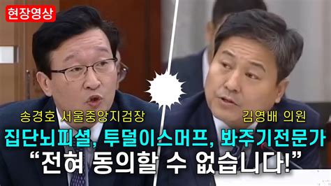 김영배 의원의 지적에 항의하는 송경호 서울중앙지검장 Youtube