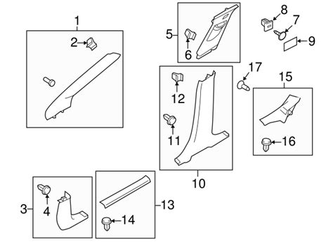 Ford CV6Z 5424347 BA Lower Center Pillar Trim 2012 2018 Ford Focus