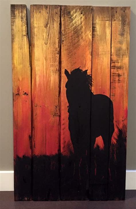 Horse Wood painting Wood Pallet Art, Pallet Painting, Horse Painting ...