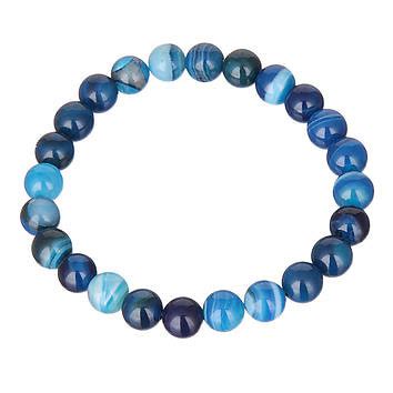 Bracelet Agate bleu élastique