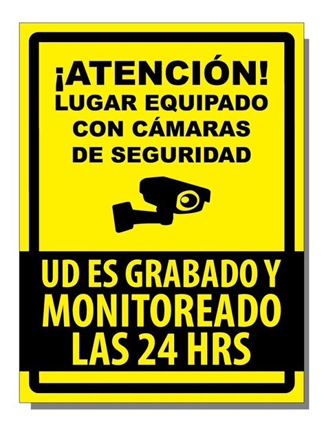 Letrero C Maras De Seguridad Monitoreo Las H X Cm Cuotas Sin