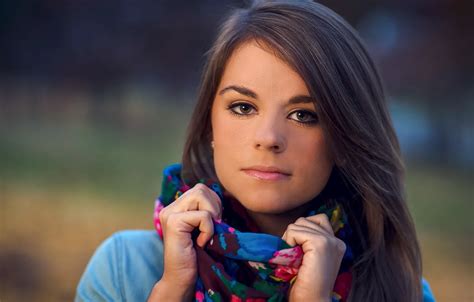 Wallpaper girl scarf brunette for mobile and desktop section девушки resolution 3416x2363