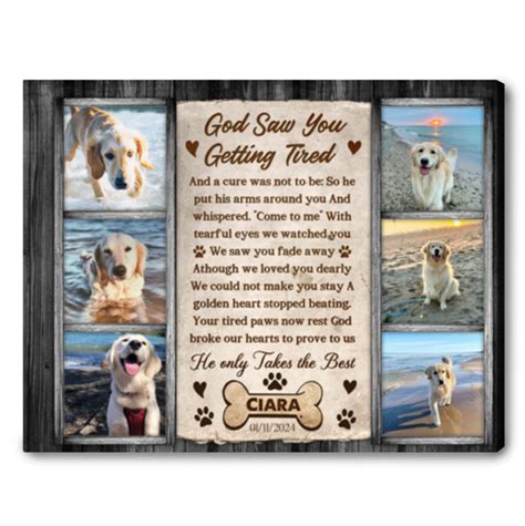 I Made It Home Canvas Dog Memorial Pictures Frame Remembrance T
