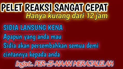 PELET SAKTI REAKSI CEPAT KURANG DARI 12 JAM LANSUNG KENA MANTRA